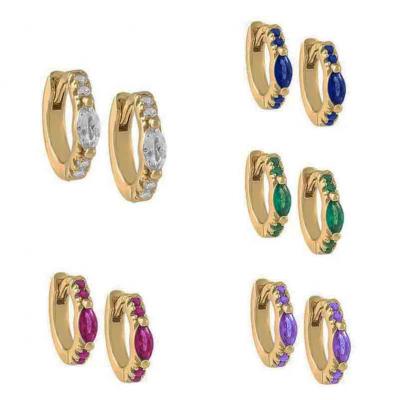 vintage style 925 sterling silver 5A zircon hoop earrings for women